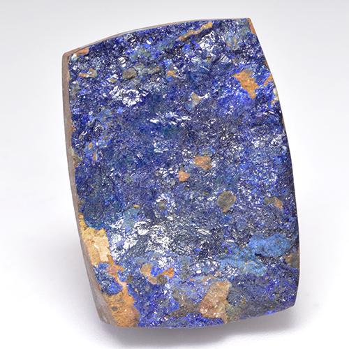 19.91ct Baguette Crystal Cluster Blue Druzy Azurite from United States, Dimension 23.4 x 16.9mm, Opaque Clarity, Natural untreated gemstone, 1pc Druzy Azurite in Deep Navy Blue Color, Mohs Hardness of 3.4 - 4, Photo A