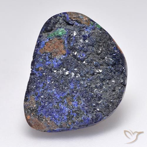 16,02 ct Odd Shaped Druzy Azurite, 19,1 x 14,9 mm des États-Unis, Photo A