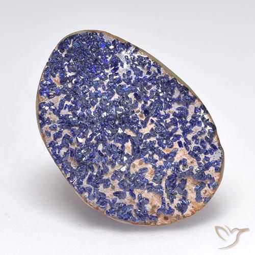 10,82 ct Odd Shaped Druzy Azurite, 19,9 x 14 mm des États-Unis, Photo A