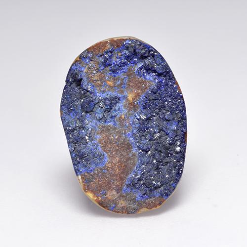 Bleu marine profond Druzy Azurite gemme - 11.6ct Regroupement de cristal taille Ovale (ID: 529679)