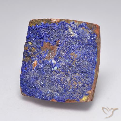15.81 ct Blue Druzy Azurite Stone, Natural Druzy Azurite in Baguette Crystal Cluster Shape for Sale