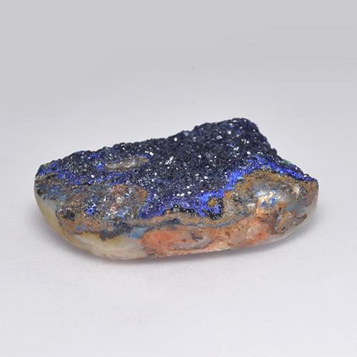 Druzy Azurite Gemstone in 23.7 x 15.1 mm Size for Sale, Druzy Azurite Stone in Deep Navy Blue Color