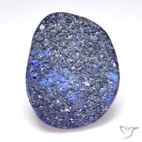 15.06 ct Odd Shaped Druzy Azurite, 20.1 x 15.9 mm From the United States, Photo A