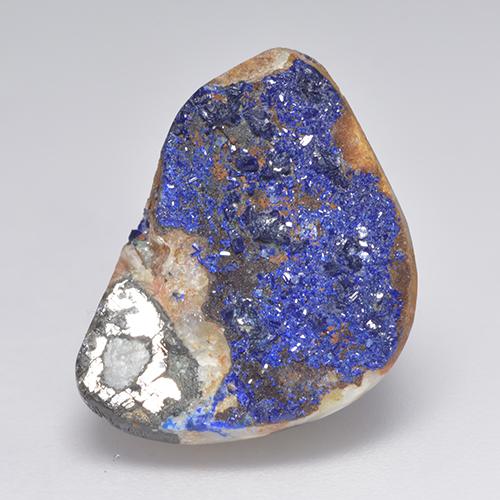 Greyish Blue Druzy Azurite Gem - 13.7ct Fancy Crystal Cluster (ID: 529701)