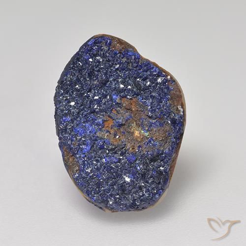 6,4 ct Odd Shaped Druzy Azurite, 15,8 x 11,5 mm des États-Unis, Photo A