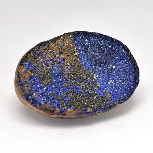 Druzy Azurite Bleu Ovale 18 x 12mm des Etats-Unis, poids de 10,73 ct, pierre gemme naturelle Non traité de pureté Opaque , 1 pièce Druzy Azurite oval crystal cluster, couleur : Bleu marine profond, dureté de Mohs de 3.4 à 4, Photo A