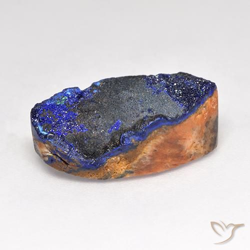Druzy Azurite Gemstone in 16.7 x 9.6 mm Size for Sale, Druzy Azurite Stone in Deep Navy Blue Color