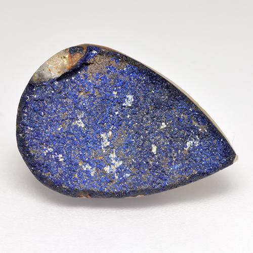 Bleu marine profond Druzy Azurite gemme - 8.7ct Regroupement de cristal taille Poire (ID: 529725)