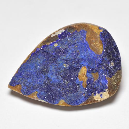 Druzy Azurite Bleu Poire 23,7 x 16,6mm des Etats-Unis, poids de 16,04 ct, pierre gemme naturelle Non traité de pureté Opaque , 1 pièce Druzy Azurite pear crystal cluster, couleur : Bleu foncé, dureté de Mohs de 3.4 à 4, Photo A