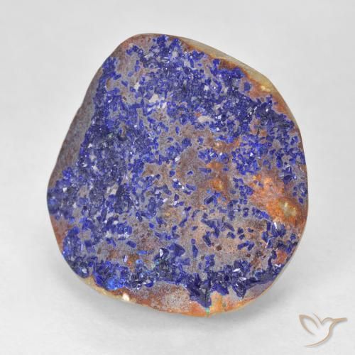 16.09 ct Blue Druzy Azurite Stone, Natural Druzy Azurite in Fancy Crystal Cluster Shape for Sale