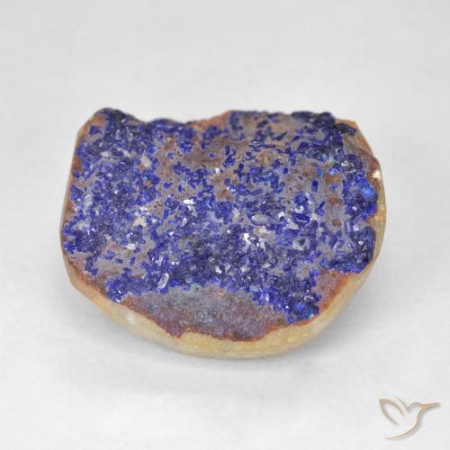 Druzy Azurite Gemstone in 17.2 x 17.2 mm Size for Sale, Druzy Azurite Stone in Deep Navy Blue Color