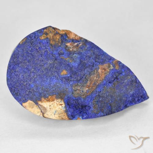 10.96 ct Blue Druzy Azurite Stone, Natural Druzy Azurite in Pear Crystal Cluster Shape for Sale