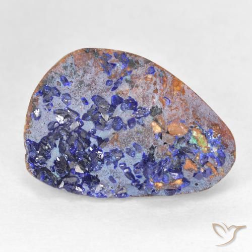 8,09 ct Odd Shaped Druzy Azurite, 17,4 x 12,5 mm des États-Unis, Photo A