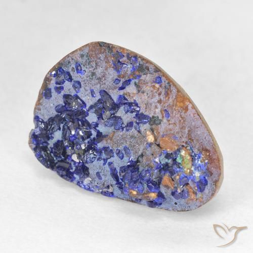 8.09 ct Blue Druzy Azurite Stone, Natural Druzy Azurite in Fancy Crystal Cluster Shape for Sale