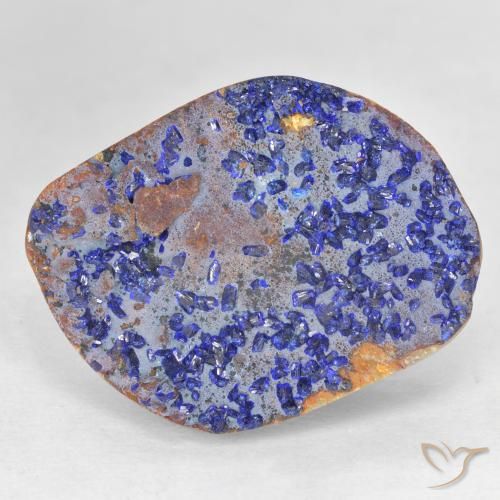 12.46 ct Odd Shaped Druzy Azurite, 19.1 x 15.2 mm From the United States, Photo A