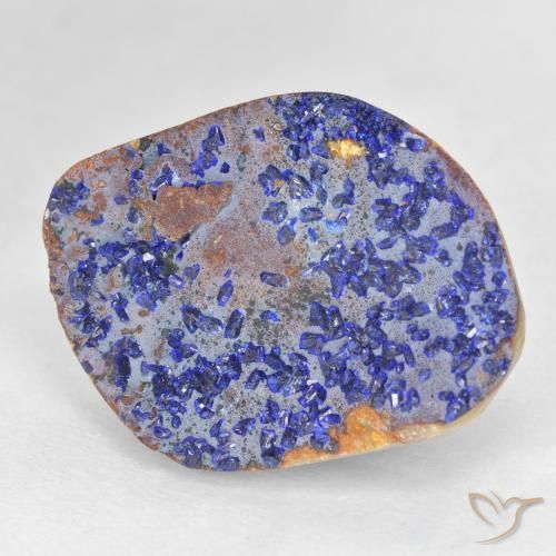 12.46 ct Blue Druzy Azurite Stone, Natural Druzy Azurite in Fancy Crystal Cluster Shape for Sale