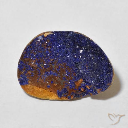 5.56 ct Odd Shaped Druzy Azurite, 17.6 x 12.5 mm From the United States, Photo A
