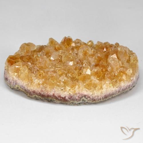 Druzy Citrine Gemstone in 39.1 x 26.3 mm Size for Sale, Druzy Citrine Stone in Honey Orange Color