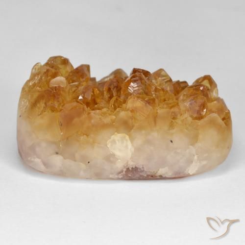 Druzy Citrine Gemstone in 29.9 x 17.1 mm Size for Sale, Druzy Citrine Stone in Honey Orange Color