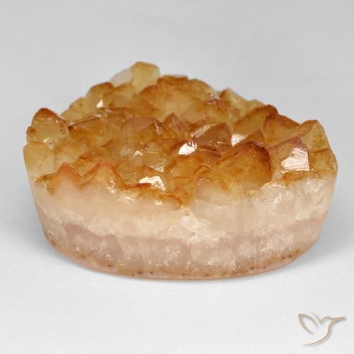 Druzy Citrine Gemstone in 33 x 27.9 mm Size for Sale, Druzy Citrine Stone in Honey Orange Color