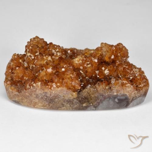 Druzy Citrine Gemstone in 42.7 x 25.7 mm Size for Sale, Druzy Citrine Stone in Deep Reddish Orange Color