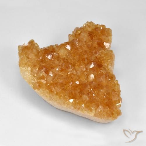 117.07 ct Orange Druzy Citrine Stone, Natural Druzy Citrine in Heart Crystal Cluster Shape for Sale
