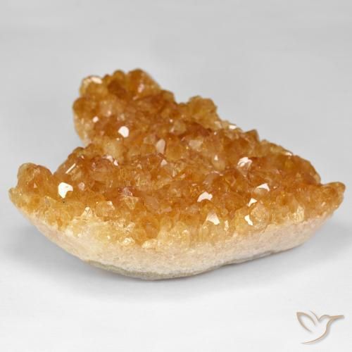 Druzy Citrine Gemstone in 39.8 x 37.3 mm Size for Sale, Druzy Citrine Stone in Honey Orange Color