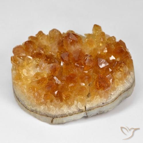 110.64ct Natural Orange Brown Druzy Citrine, Oval, Opaque