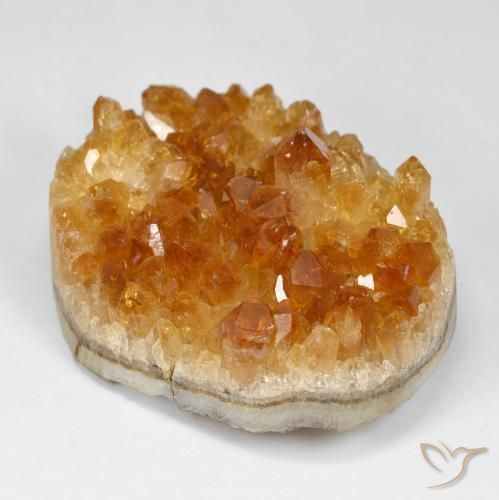110.64 ct Orange Druzy Citrine Stone, Natural Druzy Citrine in Oval Crystal Cluster Shape for Sale