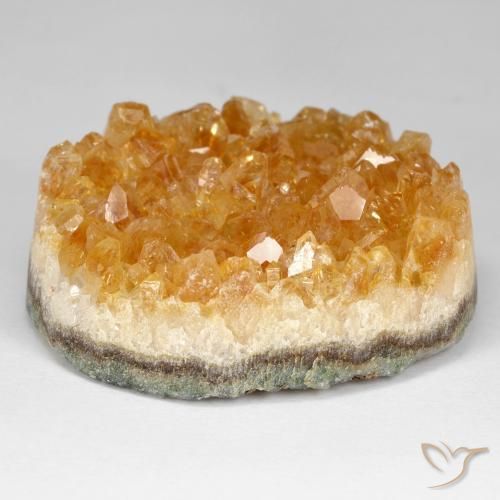 Druzy Citrine Gemstone in 32.7 x 28.4 mm Size for Sale, Druzy Citrine Stone in Honey Orange Color