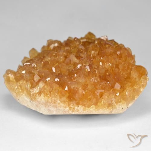 Druzy Citrine Gemstone in 36.9 x 34 mm Size for Sale, Druzy Citrine Stone in Medium Light-Orange Color