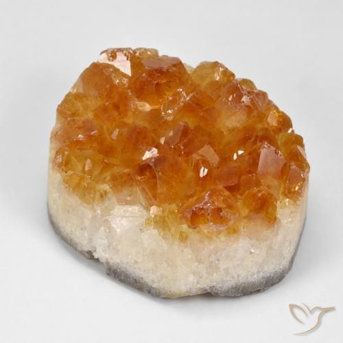 93.75 ct Orange Druzy Citrine Stone, Natural Druzy Citrine in Oval Crystal Cluster Shape for Sale