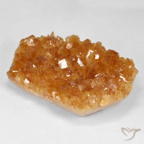 118.69 ct Orange Druzy Citrine Stone, Natural Druzy Citrine in Fancy Crystal Cluster Shape for Sale
