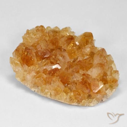 43.06 ct Orange Druzy Citrine Stone, Natural Druzy Citrine in Fancy Crystal Cluster Shape for Sale
