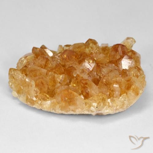 Druzy Citrine Gemstone in 33.3 x 25.4 mm Size for Sale, Druzy Citrine Stone in Medium Light-Orange Color