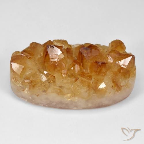 Citrine Druzy 98,65 ct, 42,3 x 21,6 mm d'Uruguay, Photo A