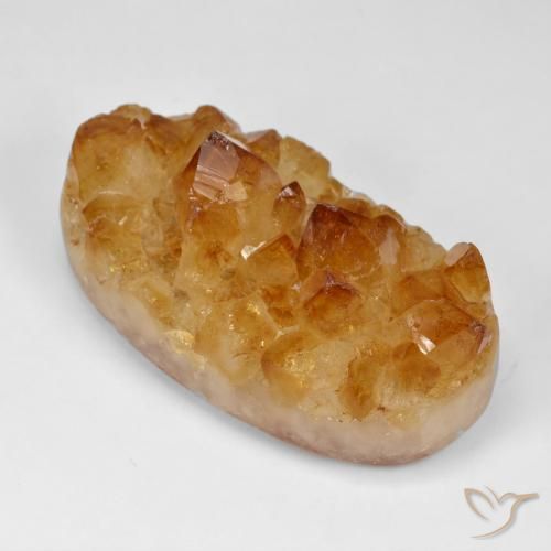 98.65 ct Orange Druzy Citrine Stone, Natural Druzy Citrine in Oval Crystal Cluster Shape for Sale