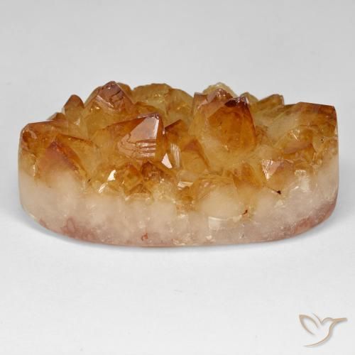 Druzy Citrine Gemstone in 42.3 x 21.6 mm Size for Sale, Druzy Citrine Stone in Rust Orange Color