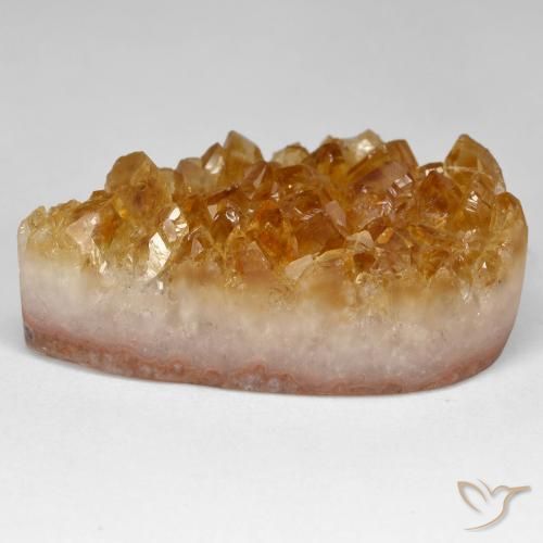 Druzy Citrine Gemstone in 35.3 x 22.6 mm Size for Sale, Druzy Citrine Stone in Medium Orange Color