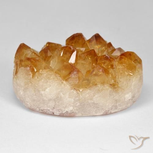Druzy Citrine Gemstone in 28.8 x 19.5 mm Size for Sale, Druzy Citrine Stone in Orange-Gold Color