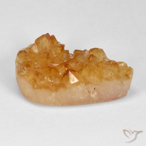 Druzy Citrine Gemstone in 20.1 x 13 mm Size for Sale, Druzy Citrine Stone in Honey Orange Color