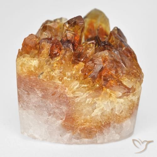 Druzy Citrine Gemstone in 19.1 x 17.9 mm Size for Sale, Druzy Citrine Stone in Earth Orange Color