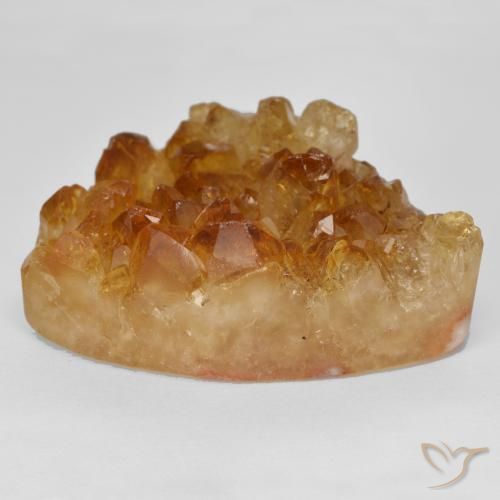 Druzy Citrine Gemstone in 30 x 22 mm (calibrated) Size for Sale, Druzy Citrine Stone in Brownish Orange Color