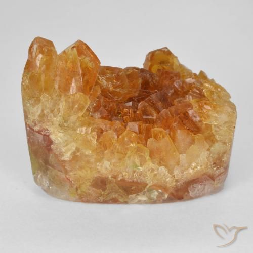Druzy Citrine Gemstone in 19.8 x 11.1 mm Size for Sale, Druzy Citrine Stone in Deep Orange Color