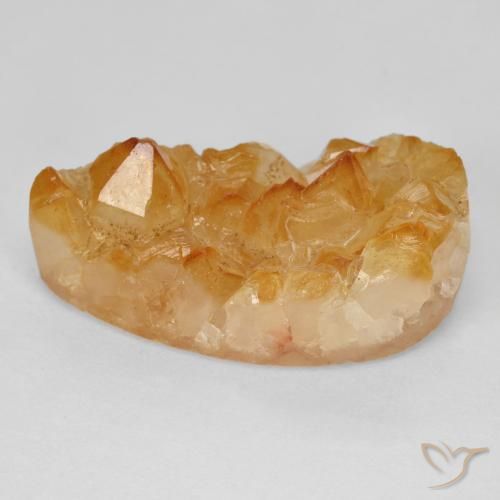 15.52 ct Orange Druzy Citrine Stone, Natural Druzy Citrine in Pear Crystal Cluster Shape for Sale