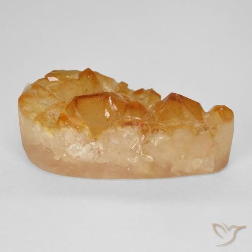 Druzy Citrine Gemstone in 22.6 x 11.8 mm Size for Sale, Druzy Citrine Stone in Medium Light-Orange Color