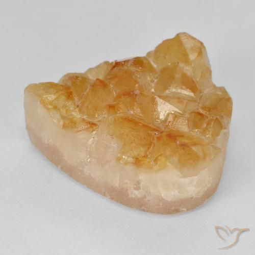 16.63 ct Golden Druzy Citrine Stone, Natural Druzy Citrine in Pear Crystal Cluster Shape for Sale