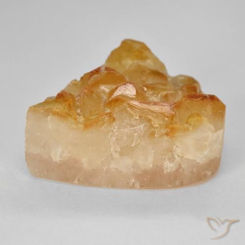 Druzy Citrine Gemstone in 18.4 x 15.8 mm Size for Sale, Druzy Citrine Stone in Medium Orange Color