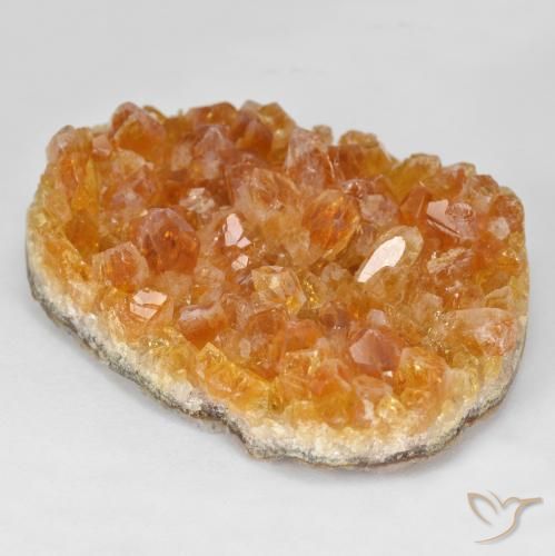 49.85 ct Orange Druzy Citrine Stone, Natural Druzy Citrine in Fancy Crystal Cluster Shape for Sale