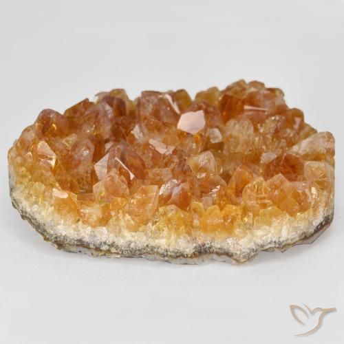 Druzy Citrine Gemstone in 32.7 x 24.6 mm Size for Sale, Druzy Citrine Stone in Medium Light-Orange Color